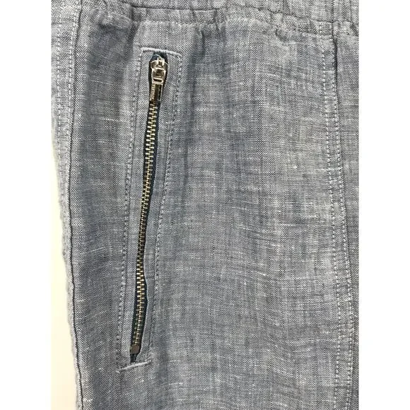Athleta Cabo Linen Jogger Light Wash Chambray Pants Size 8 Tall - Picture 3 of 7